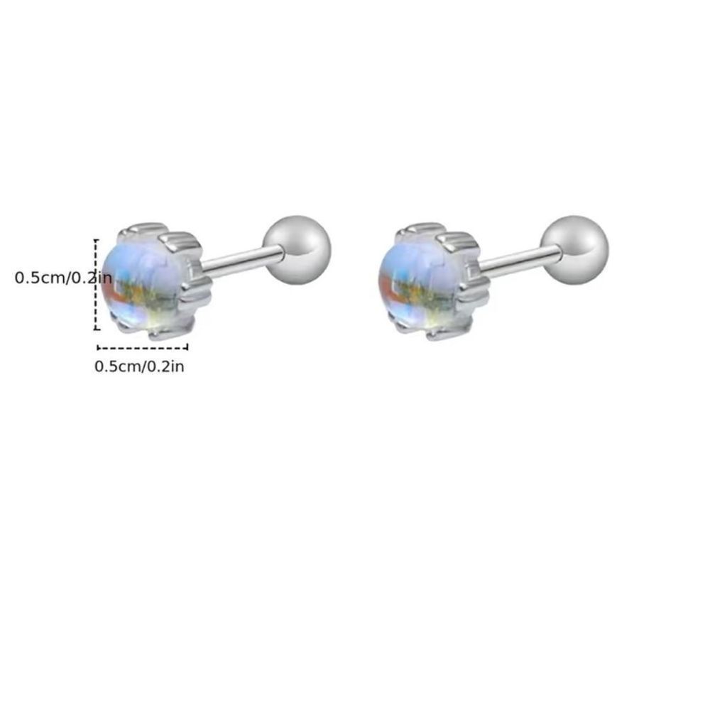Moonstone Stud Earrings For Women Delicate Jewelry - Picture 3 of 5